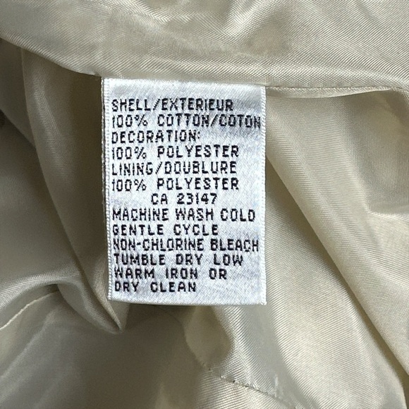 Talbots embroidered cotton twill, lined, zippered vest, 2 pockets - Picture 11 of 11